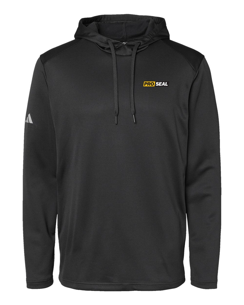 Color Image for A530 - Adidas Men's Textured Mixed Media Hooded Sweatshirt  - Black - Proseal - 3 Color - D