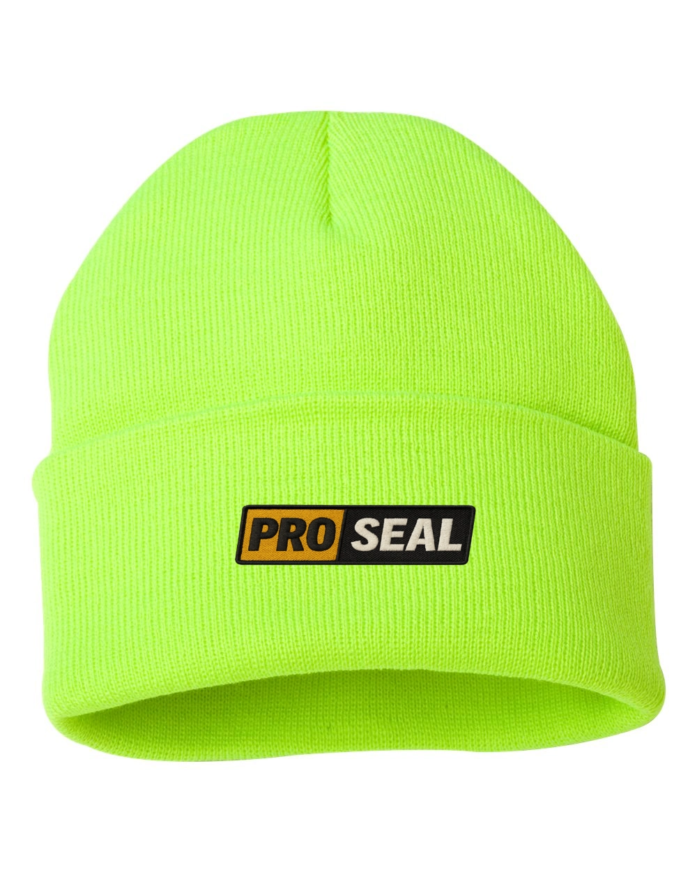 Color Image for SP12 - Sportsman - 12" Solid Cuffed Beanie  - Safety Yellow - Proseal - 3 Color - E