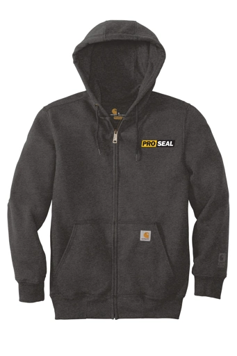 Color Image for CT100614 - Carhartt® Rain Defender® Paxton Heavyweight Hooded Zip-Front Sweatshirt - Carbon Heather - Proseal - 3 Color - D