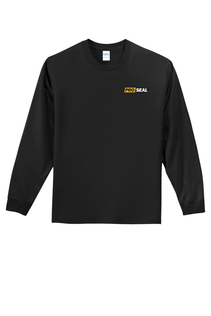 Color Image for PC61LS - Port & Company® Long Sleeve Essential Tee - Jet Black - Proseal - 3 Color - D