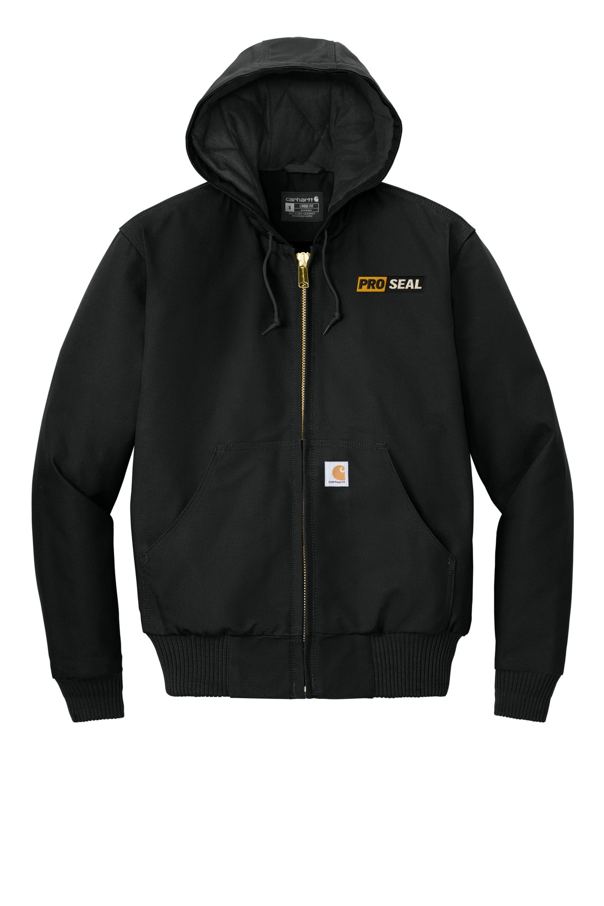 Color Image for CTT106677 - Carhartt® Tall Quilted-Flannel-Lined Duck Active Jac - Black - Proseal - 3 Color - E