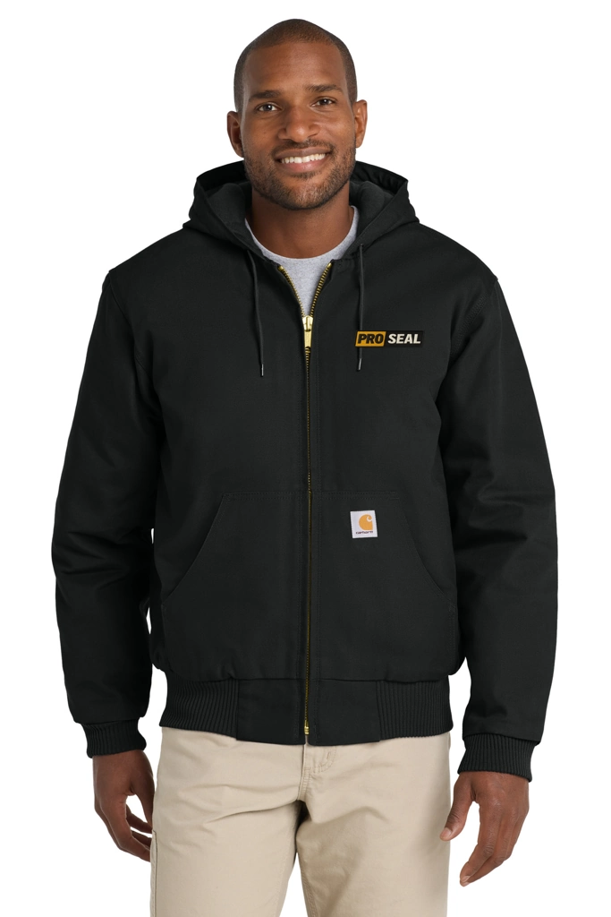 Color Image for CT106677 - Carhartt® Quilted-Flannel-Lined Duck Active Jac - Black - Proseal - 3 Color - E