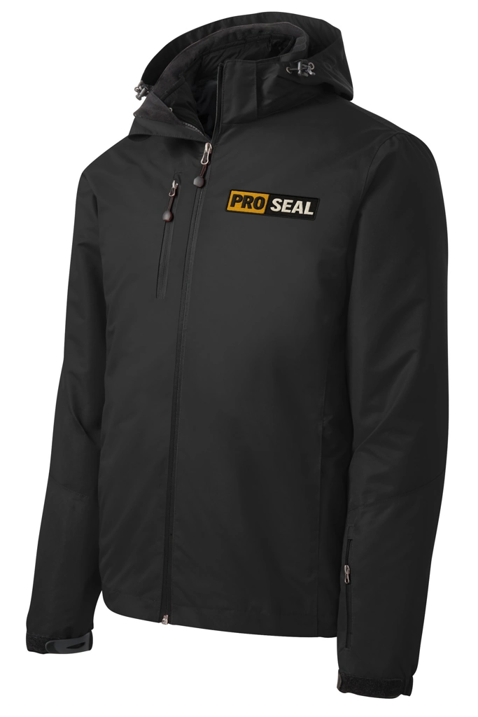 Color Image for J332 - Port Authority® Vortex Waterproof 3-in-1 Jacket. - Black/ Black - Proseal - 3 Color - E