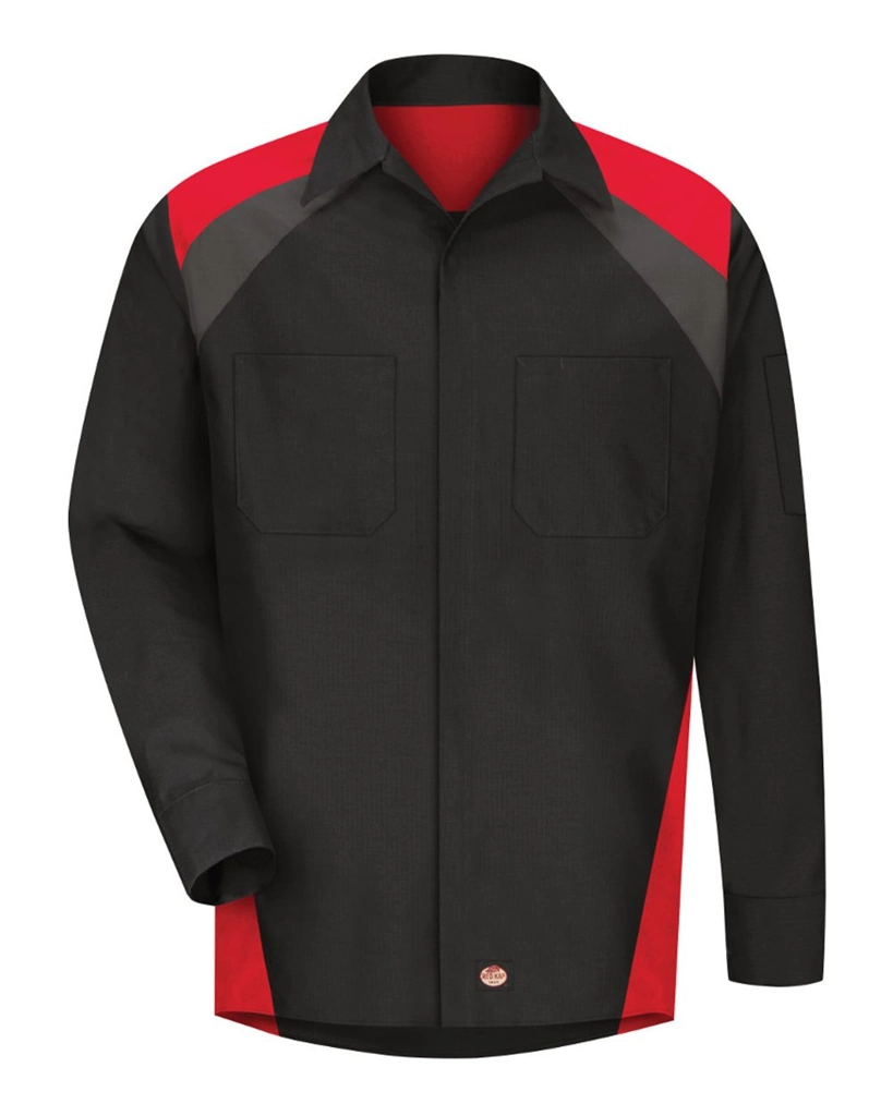 SY18T - Red Kap Men's Tall Long Sleeve Tri-Color Shop Shirt 