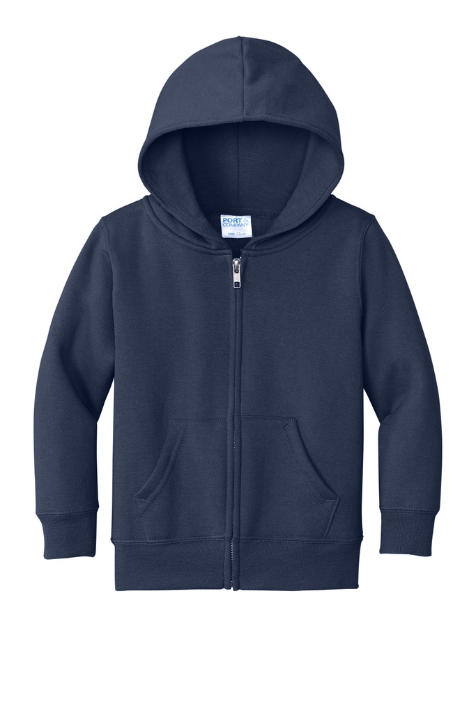CAR78TZH - Port & Company® Toddler Core Fleece Full-Zip Hooded Sweatshirt